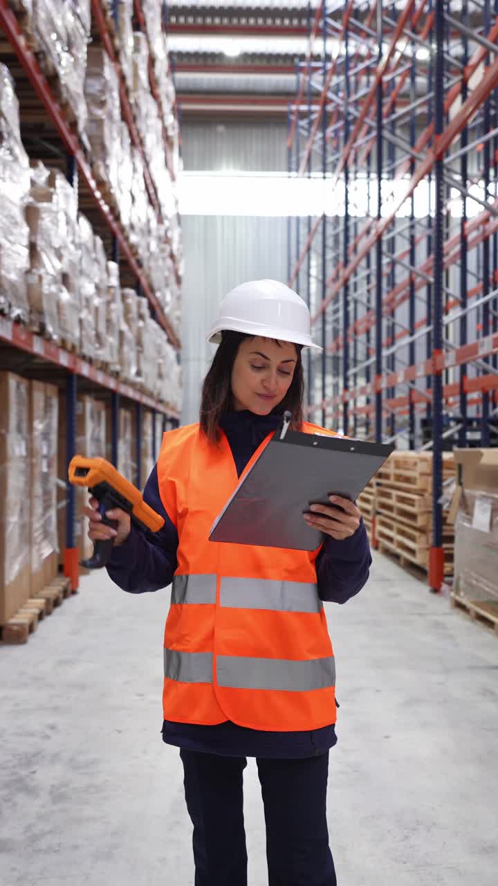 Lavoratore di magazzino che controlla l'inventario