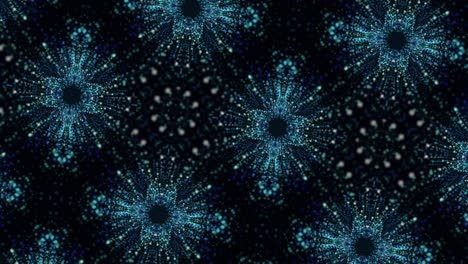 vj loop blue neon kaleidoscope. seamless animation.