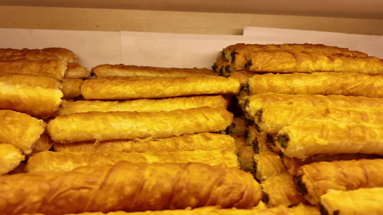 Close up of burek pastries