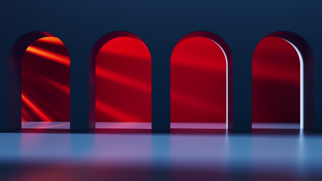 추상적인 기하학적 내부 구조, 3d 렌더링