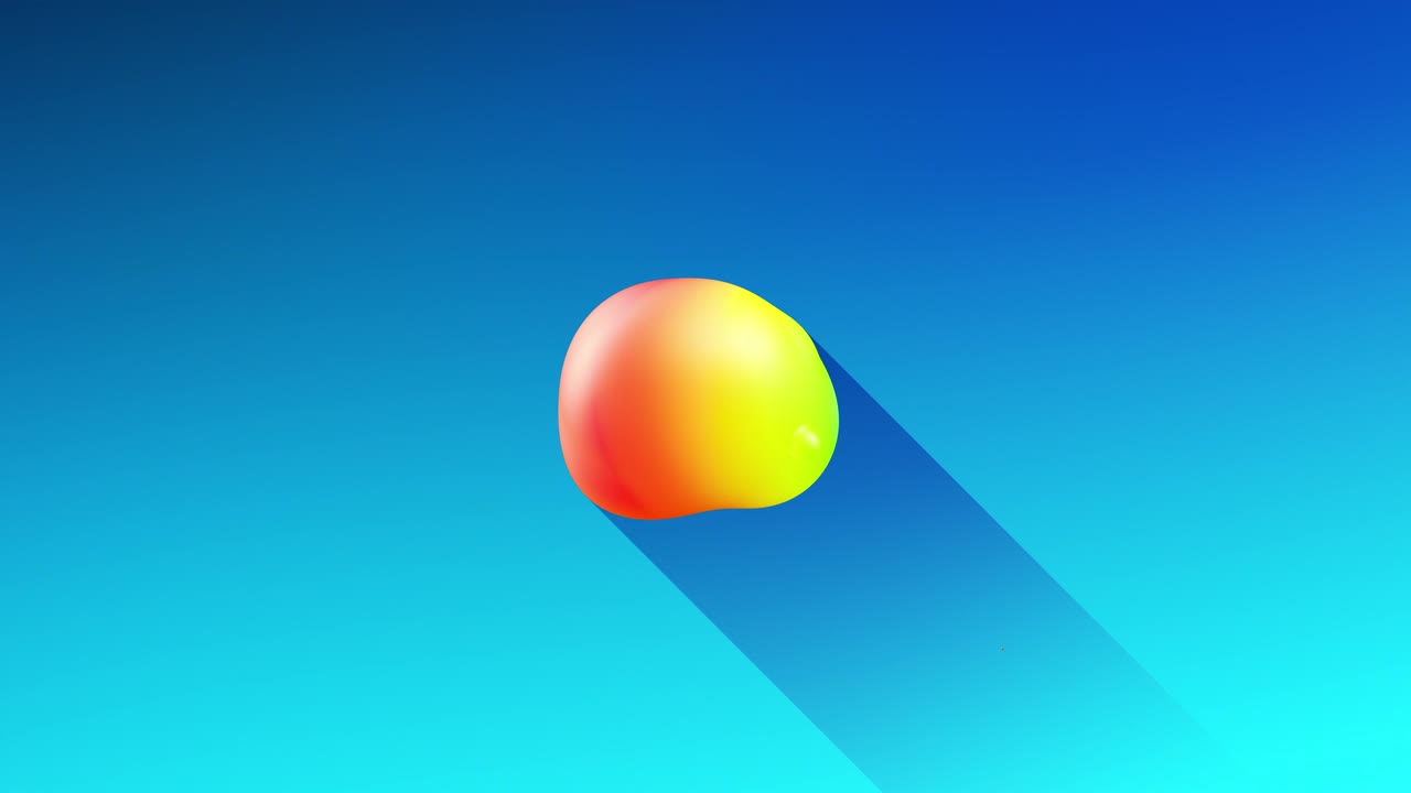 다채로운 공이나 거품은 대중적인 색상과 지하 빛의 재료로 공중에 날아다니며 물방울과 같은 메타볼, 긴 그림자를 던지는 구로 융합됩니다.