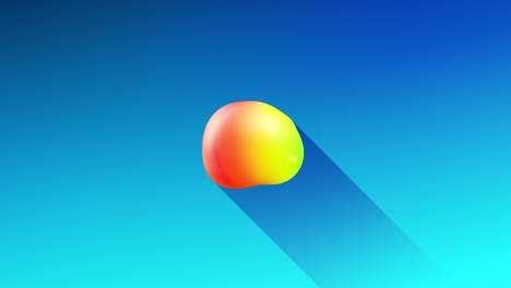 bolas multicolores o burbujas con colores de gradiente populares y en el material de brillo subterráneo volar en el aire se fusionan como gotas metabolas, esferas que arrojan sombras largas. 4k fondo en bucle sin costuras 15