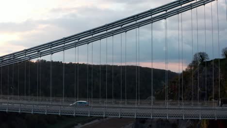 drone shot alongside clifton suspension bridge bristol