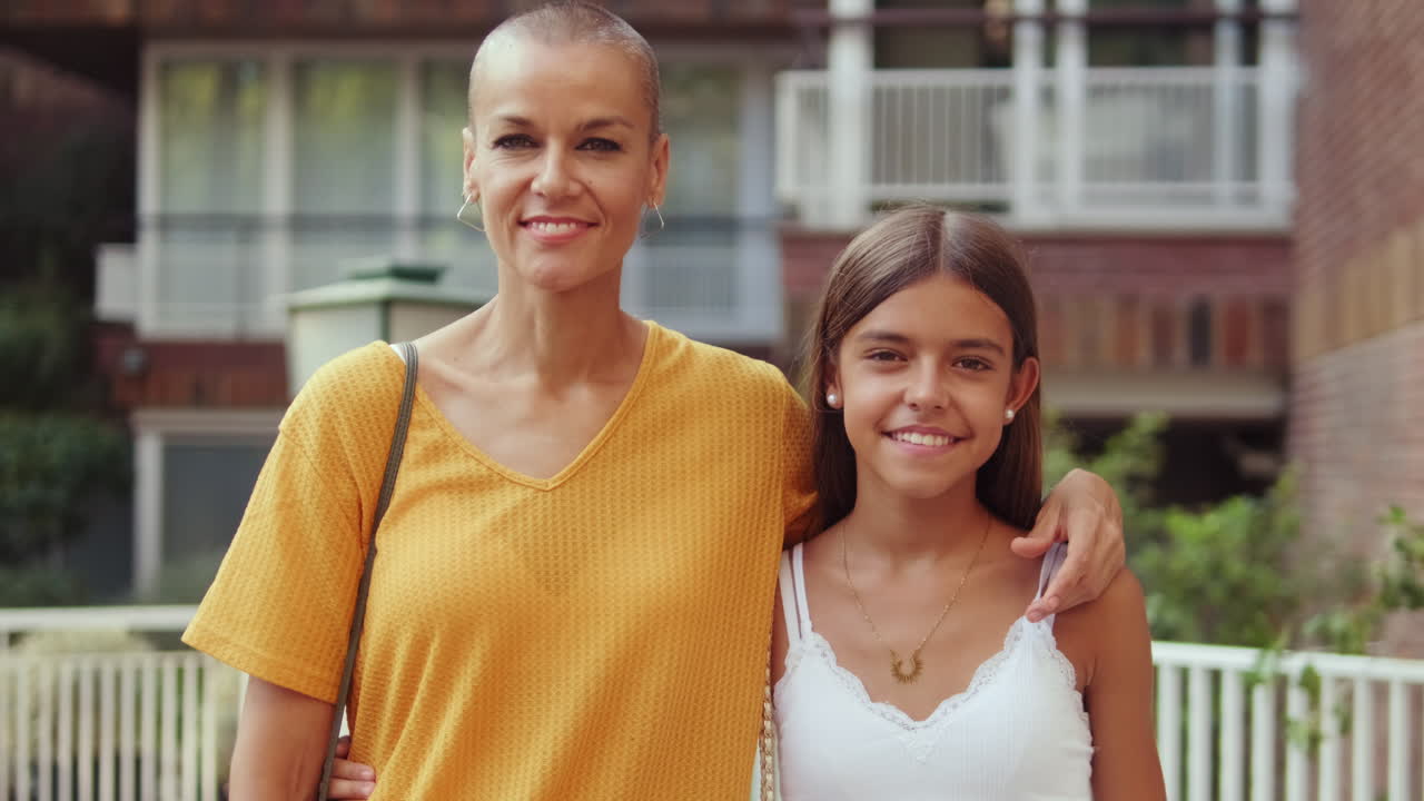 Mother and Daughter Reunion on City Street