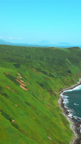 coastal landscape of a green island