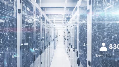 animation of social media reactions floating over servers