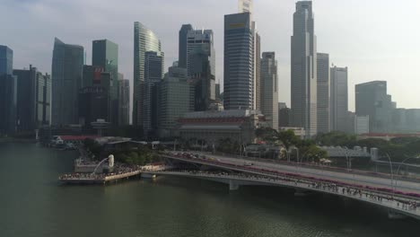 el horizonte de singapur desde la bahía