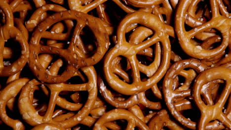 Many-salted-pretzel-snacks-on-a-rotating-surface