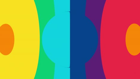 animated rainbow stripes in circle on a multicolor geometric background. simple motion graphic colorful backdrop