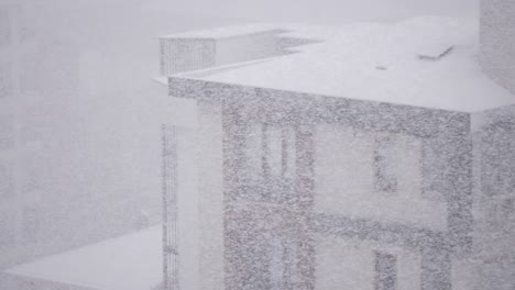 snowstorm on a building