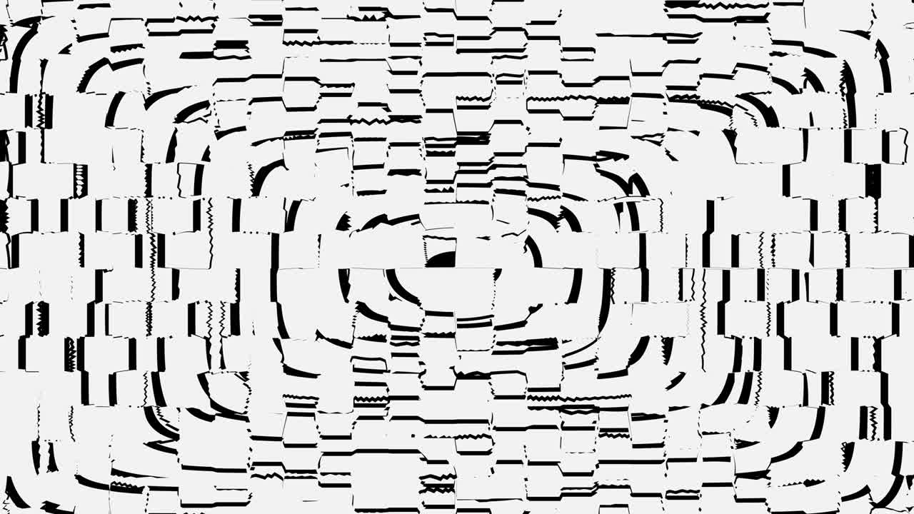 Abstract CGI motion graphics, animated background with moving black and white lines. Abstract motion background. CG animation loop.