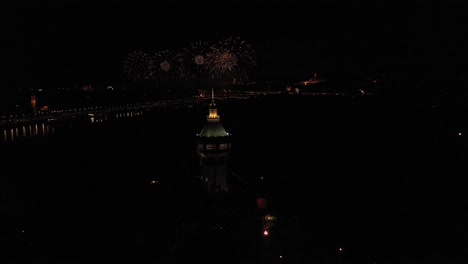 big fireworks in budapest on the 20th of august hungarian national holiday