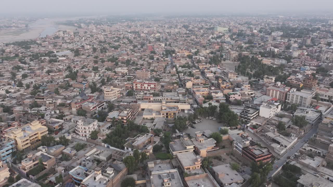 Jalalabad Drone Aerial View, Nangarhar, Afghanistan. Historic Buildings in city center