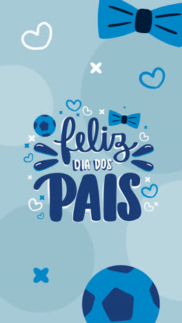 motion graphic of flat text illustration for brazilian father's day celebration