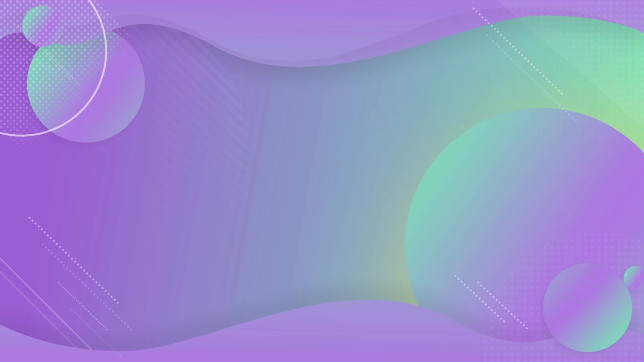 Geometric circles in bright purple and green background