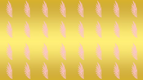 animación de múltiples plantas rosadas sobre un fondo amarillo