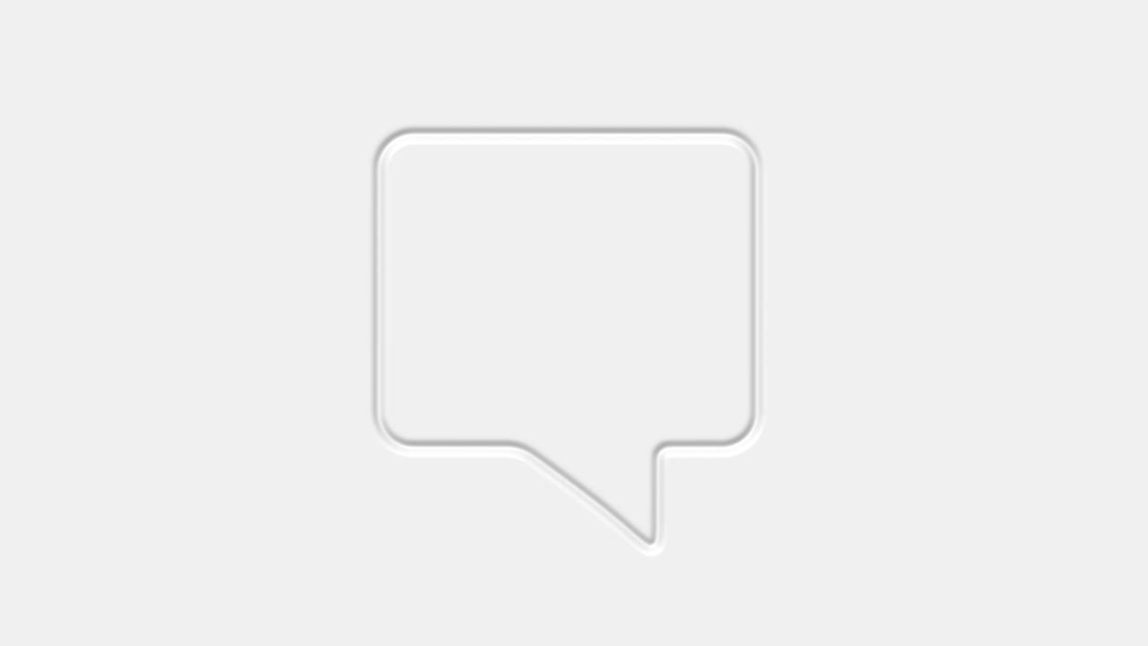 Chat, speech bubble 3d icon animation on white background. 4K