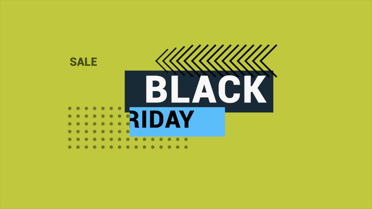 Teks Intro Animasi Black Friday di Latar Hijau