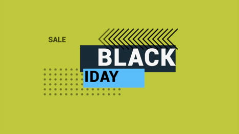 animation intro text black friday on green