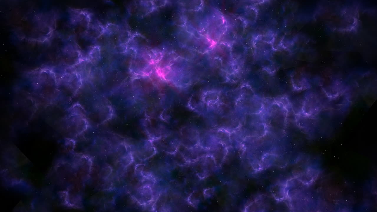 Universe with fly stars and purple clouds 2