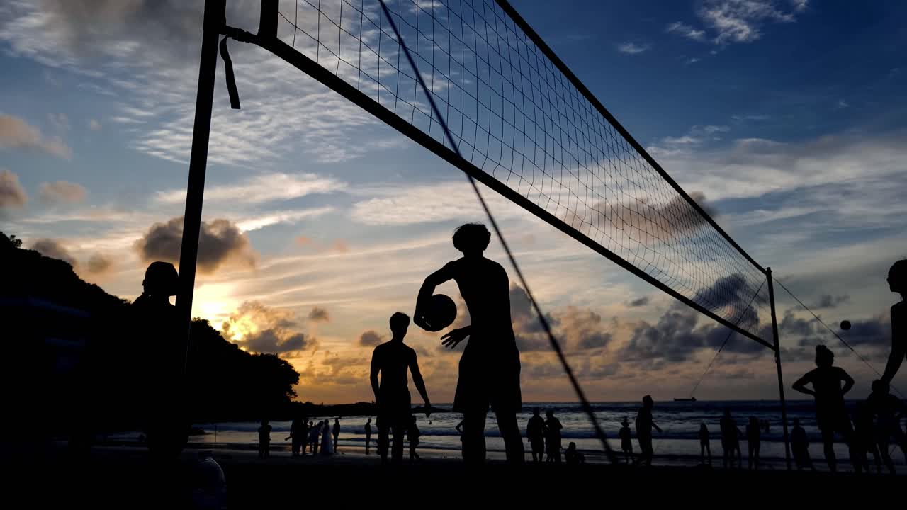Beach Volleyball at Sunset