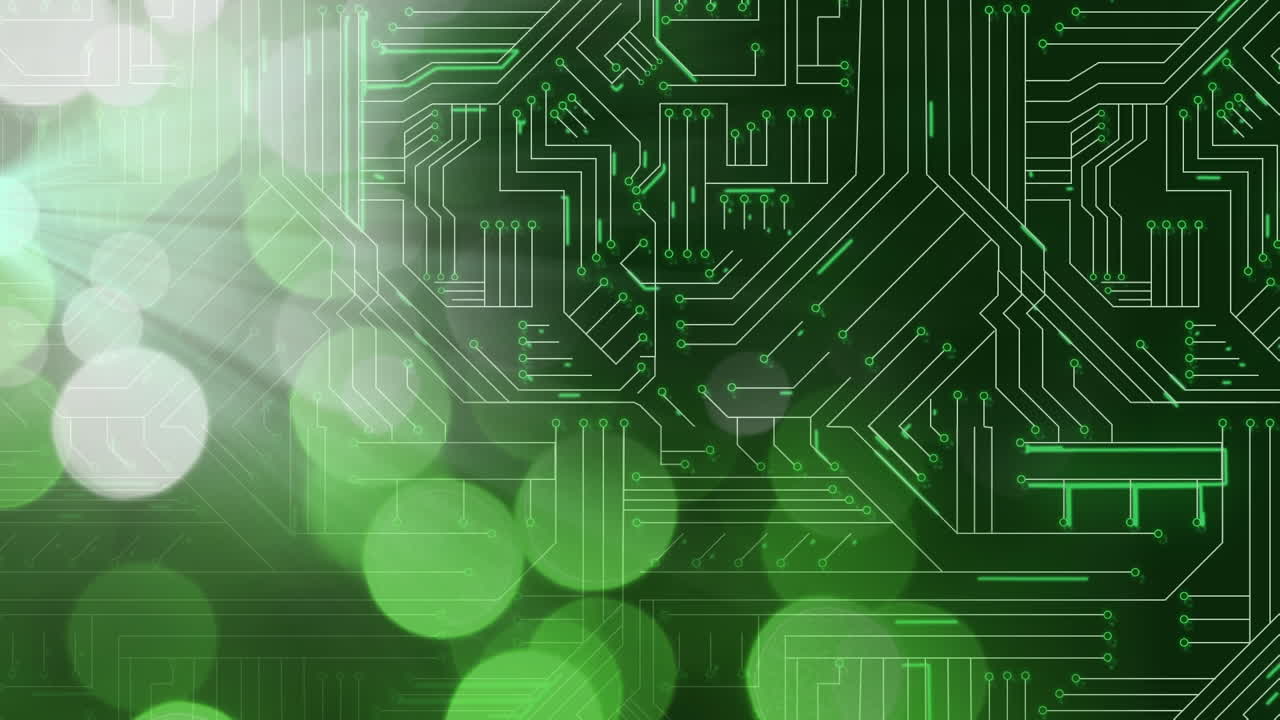 검은 바탕에 밝은 반점이 있는 연결 네트워크의 애니메이션