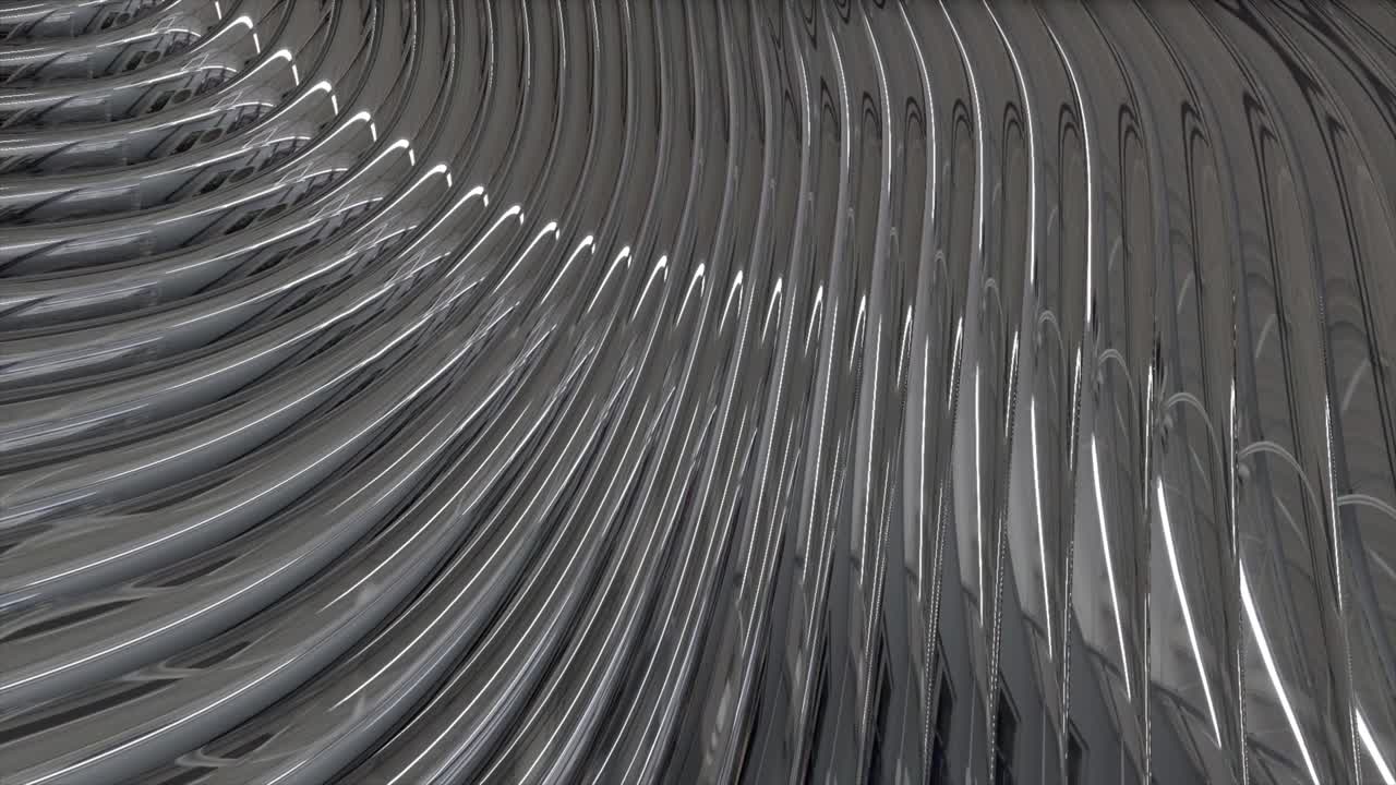 Abstract animation of moving chrome liquid metal waves. Animation. Organic forms abstract motion background