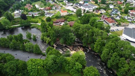 popular salmon fishing destination in morrumsan river in morrum, blekinge, sweden