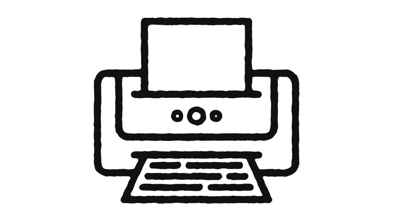 imágenes de animación de icono de impresora y canal alfa