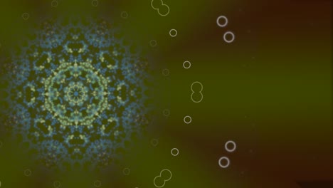 girando círculos mágicos abstractos en bucle, radiando y cambiando sus elementos de patrón.