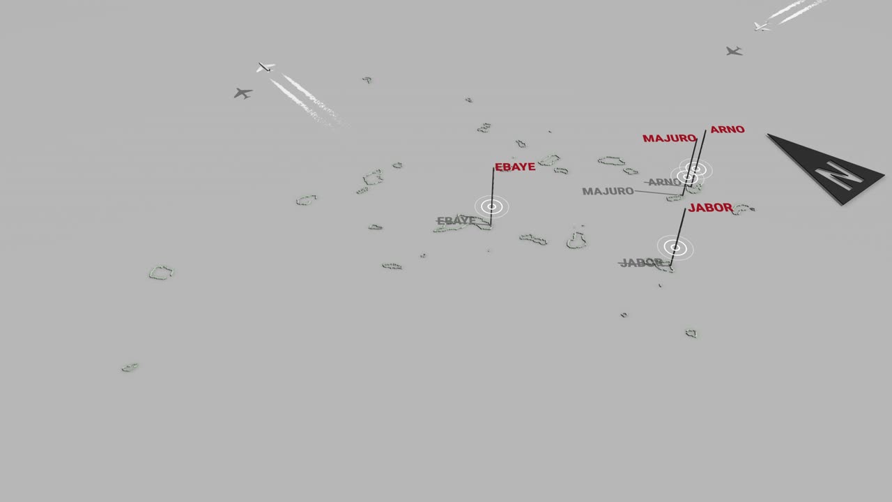 mapa del terreno en 3d de las islas marshall