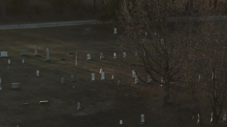 Headstones At Graveyard Near Lake Swepco In Arkansas, USA