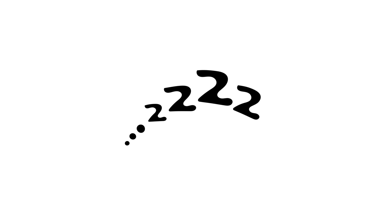 Simbolo Zzz animato del sonno su sfondo bianco