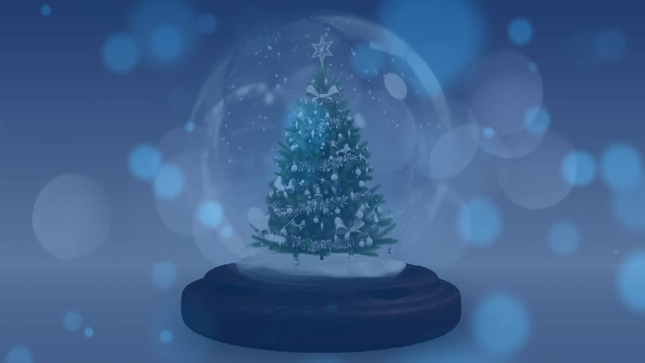 겨울 풍경 에서 눈  ⁇ 어리 위 에 떨어지는 빛 의 반점 들 의 애니메이션