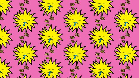 kinderen tekenen pop art naadloze achtergrond met het thema van de zon