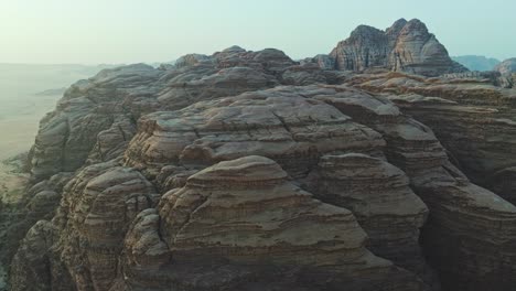 massive rock mountains in wadi rum desert in jordan, middle east