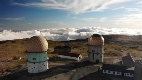 climatic observation towers at the top of serra da estrela in portugal