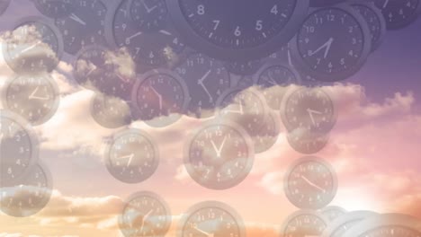 Sky-filled-with-clocks