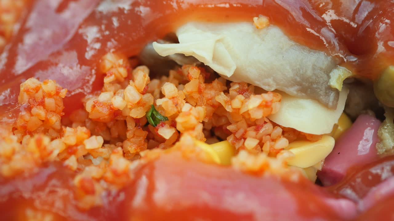 primer plano de un sándwich relleno