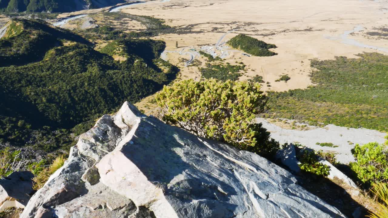 massive mountain valley with grasslands