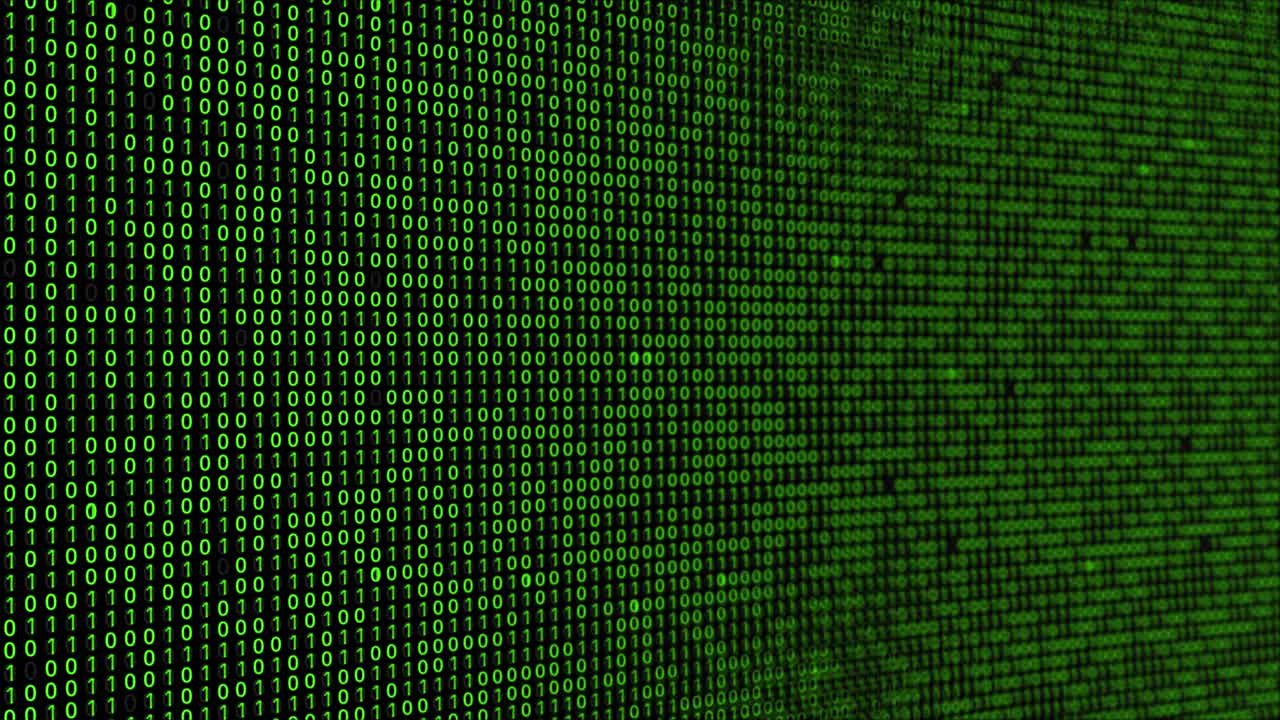 Digital encryption cyber stripes binary code hacker attack data breach matrix big data with