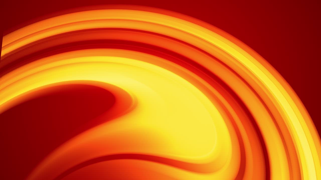A red yellow gradient of a bright fire color changes slowly and cyclically. 4k smooth seamless looped abstract animation. 3d render of curved lines. 81