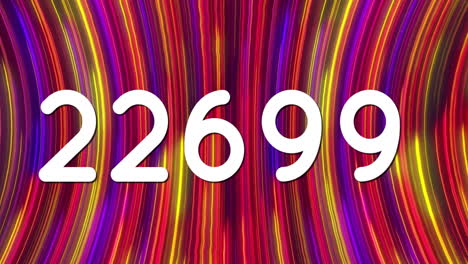 animation of numbers processing over glowing light trails background