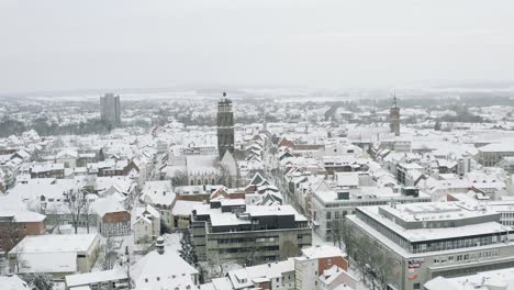 Drone-Aerial-of-the-university-city-Göttingen-after-snow-storm-tristan-in-the-winter-of-2021