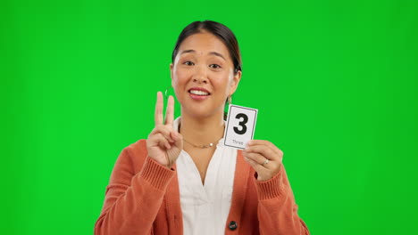 asian woman, teaching and numbers for counting