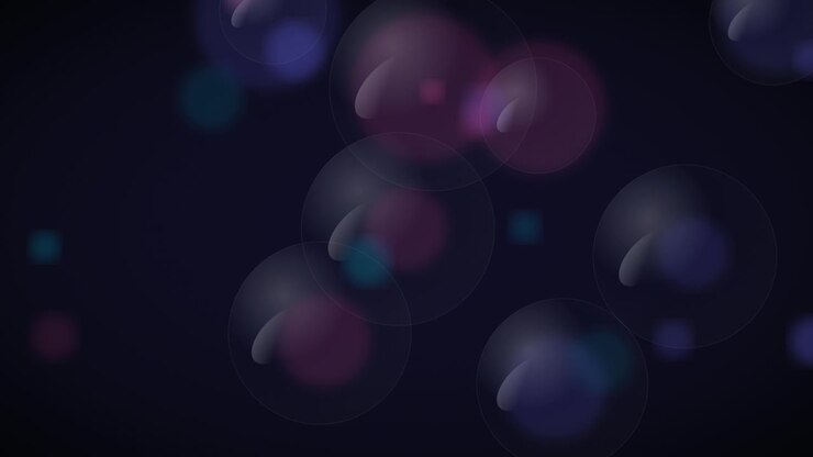 Abstract Motion Background with Floating Transparent Spheres