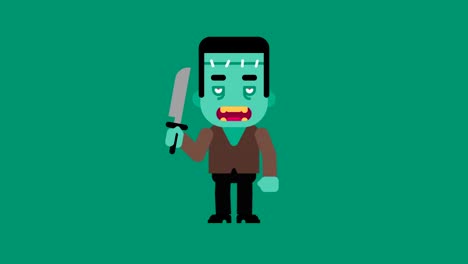monstruo personaje de dibujos animados. felicidades por halloween.