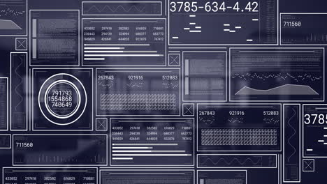 animación del procesamiento de datos en una oficina vacía