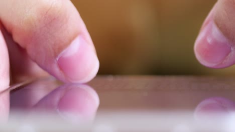 a close-up view of a user's fingers interacting with a touchscreen interface a modern office