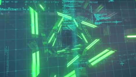 Animation-of-green-neon-pattern-and-data-processing